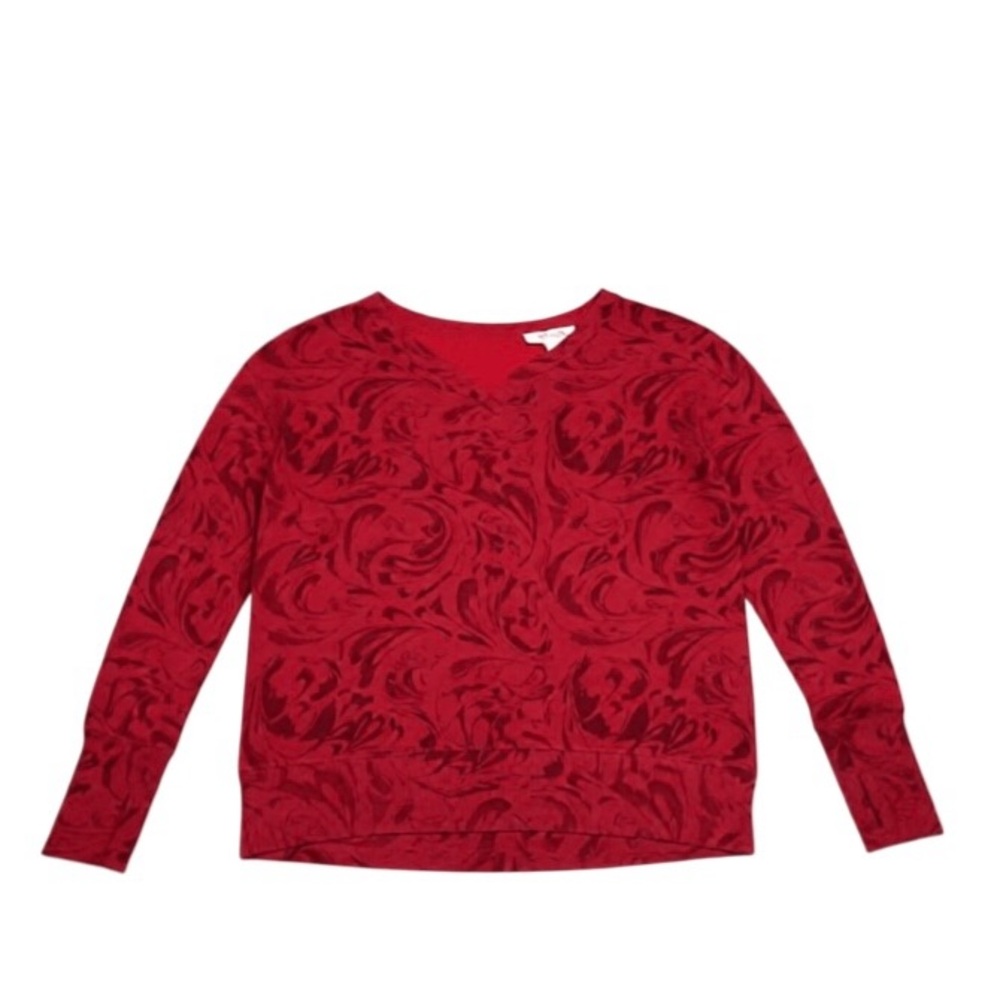 Athleta Womens Sweatshirt
 Floral Coaster Luxe
V Neck Pullover Soft EUC. Size XS